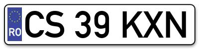 Placuta inmatriculare numar auto  CS-39-KXN, CS 39 KXN, CS39KXN