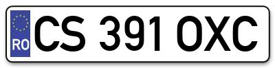 Placuta inmatriculare numar auto  CS-391-OXC, CS 391 OXC, CS391OXC