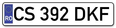 Placuta inmatriculare numar auto  CS-392-DKF, CS 392 DKF, CS392DKF