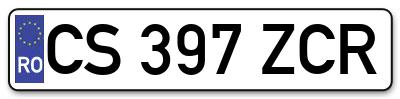 Placuta inmatriculare numar auto  CS-397-ZCR, CS 397 ZCR, CS397ZCR