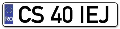 Placuta inmatriculare numar auto  CS-40-IEJ, CS 40 IEJ, CS40IEJ