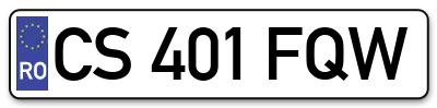 Placuta inmatriculare numar auto  CS-401-FQW, CS 401 FQW, CS401FQW