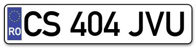 Placuta inmatriculare numar auto  CS-404-JVU, CS 404 JVU, CS404JVU