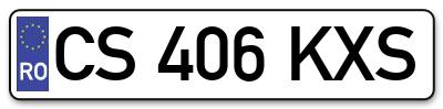 Placuta inmatriculare numar auto  CS-406-KXS, CS 406 KXS, CS406KXS