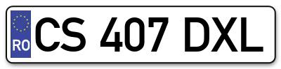 Placuta inmatriculare numar auto  CS-407-DXL, CS 407 DXL, CS407DXL
