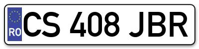 Placuta inmatriculare numar auto  CS-408-JBR, CS 408 JBR, CS408JBR