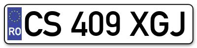 Placuta inmatriculare numar auto  CS-409-XGJ, CS 409 XGJ, CS409XGJ