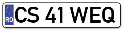 Placuta inmatriculare numar auto  CS-41-WEQ, CS 41 WEQ, CS41WEQ