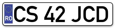 Placuta inmatriculare numar auto  CS-42-JCD, CS 42 JCD, CS42JCD