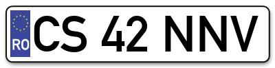 Placuta inmatriculare numar auto  CS-42-NNV, CS 42 NNV, CS42NNV