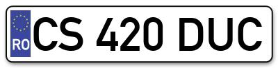 Placuta inmatriculare numar auto  CS-420-DUC, CS 420 DUC, CS420DUC