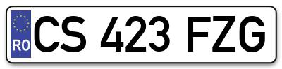 Placuta inmatriculare numar auto  CS-423-FZG, CS 423 FZG, CS423FZG