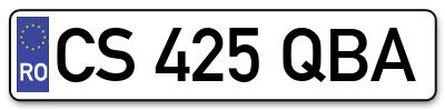 Placuta inmatriculare numar auto  CS-425-QBA, CS 425 QBA, CS425QBA