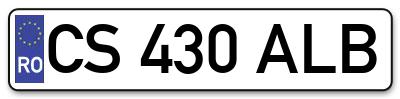 Placuta inmatriculare numar auto  CS-430-ALB, CS 430 ALB, CS430ALB