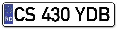 Placuta inmatriculare numar auto  CS-430-YDB, CS 430 YDB, CS430YDB