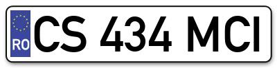 Placuta inmatriculare numar auto  CS-434-MCI, CS 434 MCI, CS434MCI