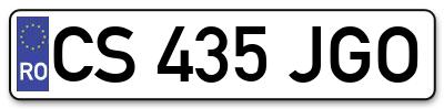 Placuta inmatriculare numar auto  CS-435-JGO, CS 435 JGO, CS435JGO