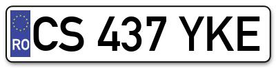 Placuta inmatriculare numar auto  CS-437-YKE, CS 437 YKE, CS437YKE
