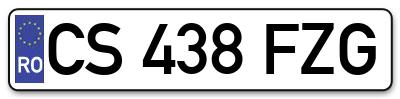 Placuta inmatriculare numar auto  CS-438-FZG, CS 438 FZG, CS438FZG