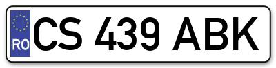 Placuta inmatriculare numar auto  CS-439-ABK, CS 439 ABK, CS439ABK