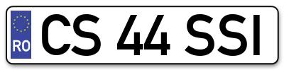 Placuta inmatriculare numar auto  CS-44-SSI, CS 44 SSI, CS44SSI