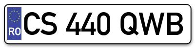 Placuta inmatriculare numar auto  CS-440-QWB, CS 440 QWB, CS440QWB