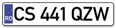 Placuta inmatriculare numar auto  CS-441-QZW, CS 441 QZW, CS441QZW