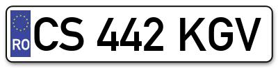 Placuta inmatriculare numar auto  CS-442-KGV, CS 442 KGV, CS442KGV