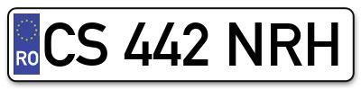 Placuta inmatriculare numar auto  CS-442-NRH, CS 442 NRH, CS442NRH