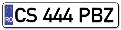 Placuta inmatriculare numar auto  CS-444-PBZ, CS 444 PBZ, CS444PBZ