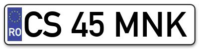 Placuta inmatriculare numar auto  CS-45-MNK, CS 45 MNK, CS45MNK