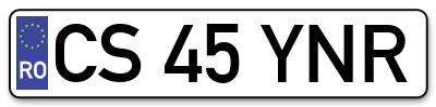 Placuta inmatriculare numar auto  CS-45-YNR, CS 45 YNR, CS45YNR