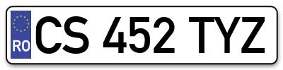 Placuta inmatriculare numar auto  CS-452-TYZ, CS 452 TYZ, CS452TYZ