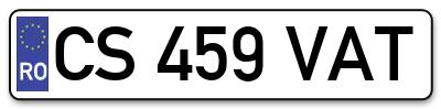 Placuta inmatriculare numar auto  CS-459-VAT, CS 459 VAT, CS459VAT