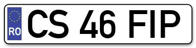 Placuta inmatriculare numar auto  CS-46-FIP, CS 46 FIP, CS46FIP