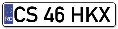 Placuta inmatriculare numar auto  CS-46-HKX, CS 46 HKX, CS46HKX