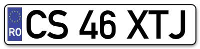 Placuta inmatriculare numar auto  CS-46-XTJ, CS 46 XTJ, CS46XTJ