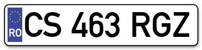 Placuta inmatriculare numar auto  CS-463-RGZ, CS 463 RGZ, CS463RGZ