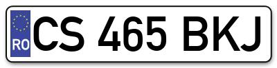 Placuta inmatriculare numar auto  CS-465-BKJ, CS 465 BKJ, CS465BKJ