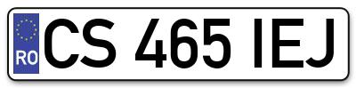 Placuta inmatriculare numar auto  CS-465-IEJ, CS 465 IEJ, CS465IEJ