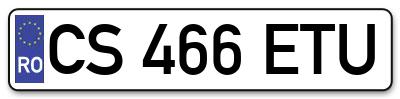 Placuta inmatriculare numar auto  CS-466-ETU, CS 466 ETU, CS466ETU