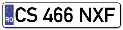 Placuta inmatriculare numar auto  CS-466-NXF, CS 466 NXF, CS466NXF