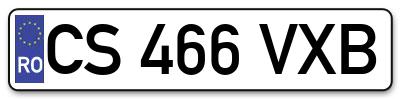 Placuta inmatriculare numar auto  CS-466-VXB, CS 466 VXB, CS466VXB