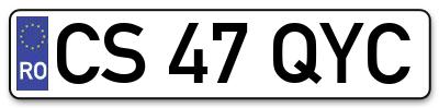 Placuta inmatriculare numar auto  CS-47-QYC, CS 47 QYC, CS47QYC
