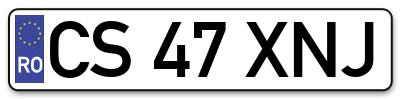 Placuta inmatriculare numar auto  CS-47-XNJ, CS 47 XNJ, CS47XNJ