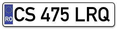 Placuta inmatriculare numar auto  CS-475-LRQ, CS 475 LRQ, CS475LRQ