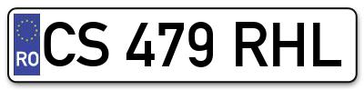 Placuta inmatriculare numar auto  CS-479-RHL, CS 479 RHL, CS479RHL