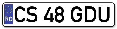 Placuta inmatriculare numar auto  CS-48-GDU, CS 48 GDU, CS48GDU