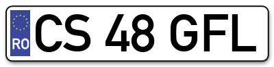 Placuta inmatriculare numar auto  CS-48-GFL, CS 48 GFL, CS48GFL