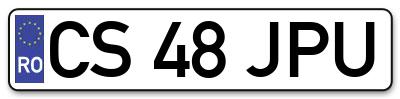 Placuta inmatriculare numar auto  CS-48-JPU, CS 48 JPU, CS48JPU